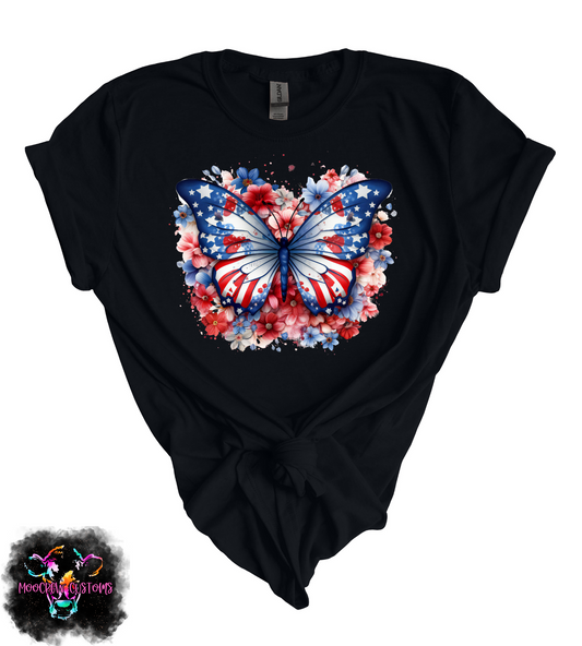 Red White and Butterfly Tshirt
