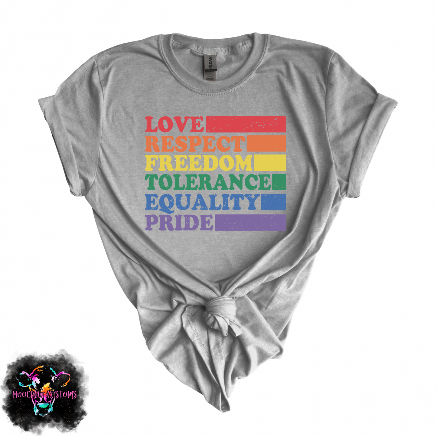 Love Respect Freedom Tolerance Equality Pride  Tshirt
