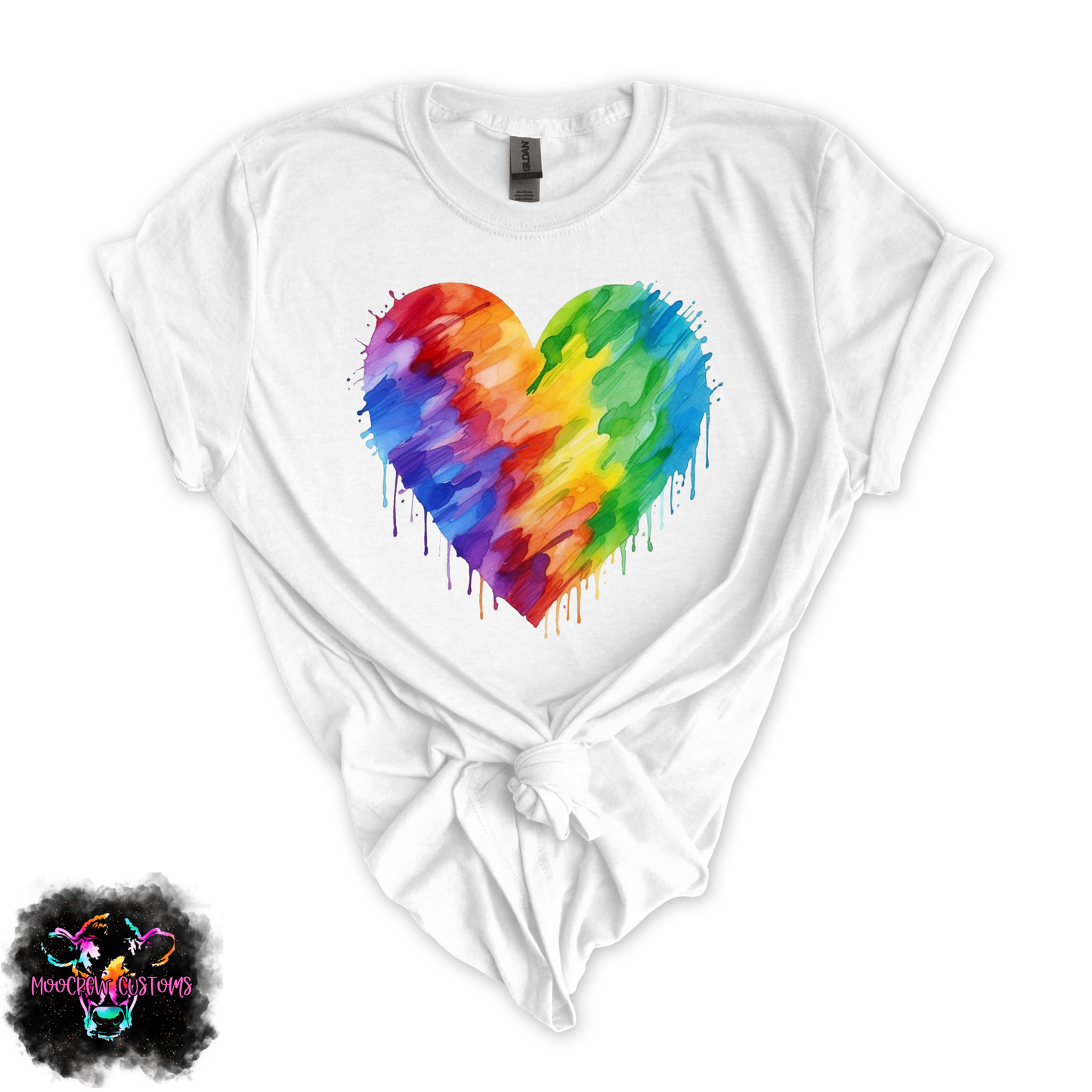 Rainbow Drip Heart Tshirt
