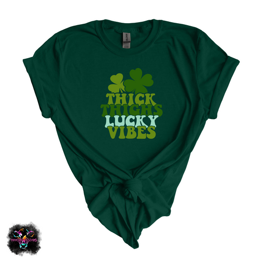 Thick Thighs Lucky Vibes Tshirt