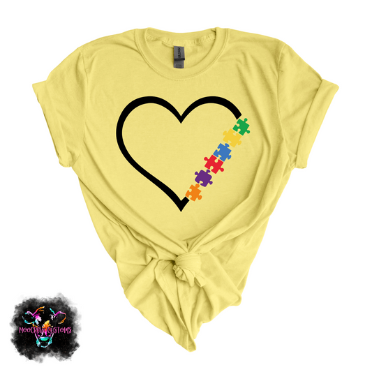 Heart With Puzzle Pieces Tshirt