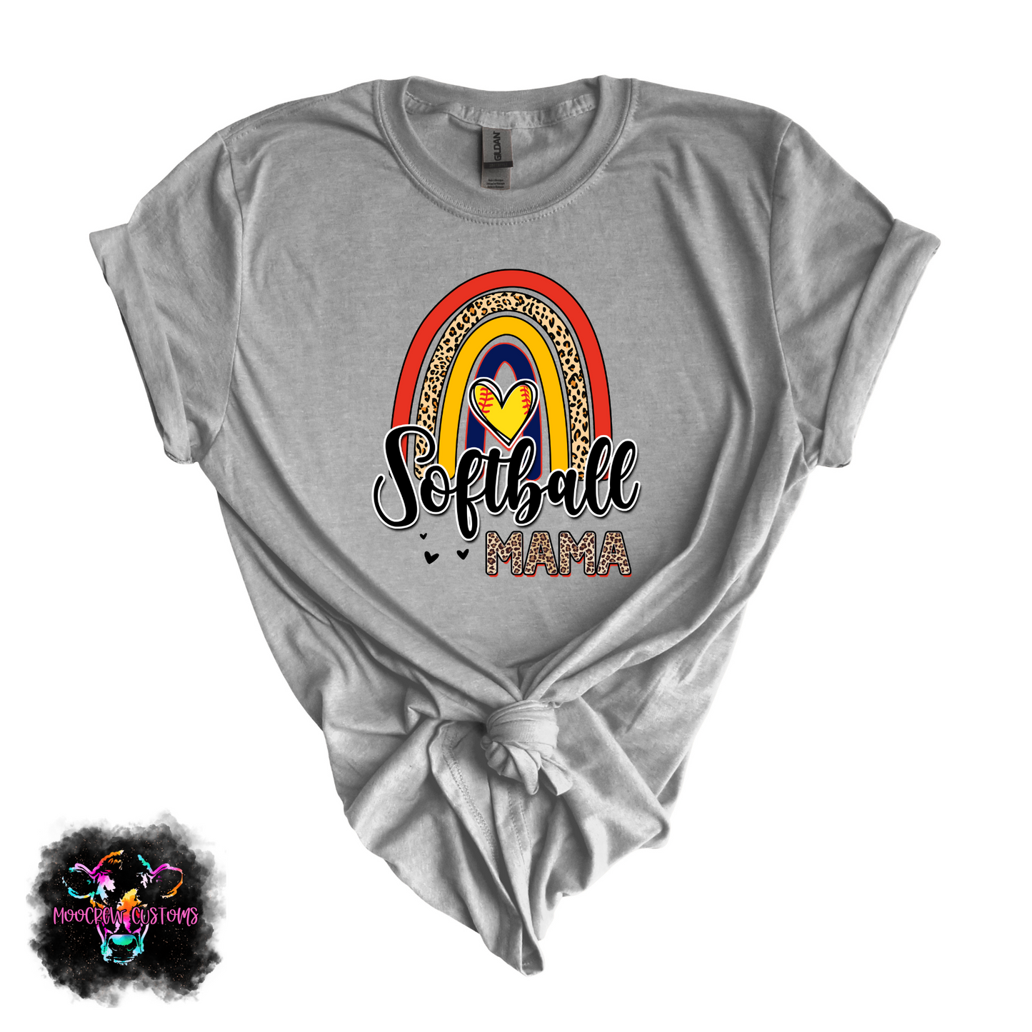 Softball Mama Rainbow Tshirt