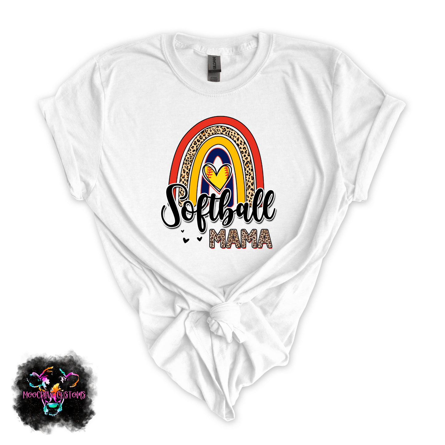 Softball Mama Rainbow Tshirt