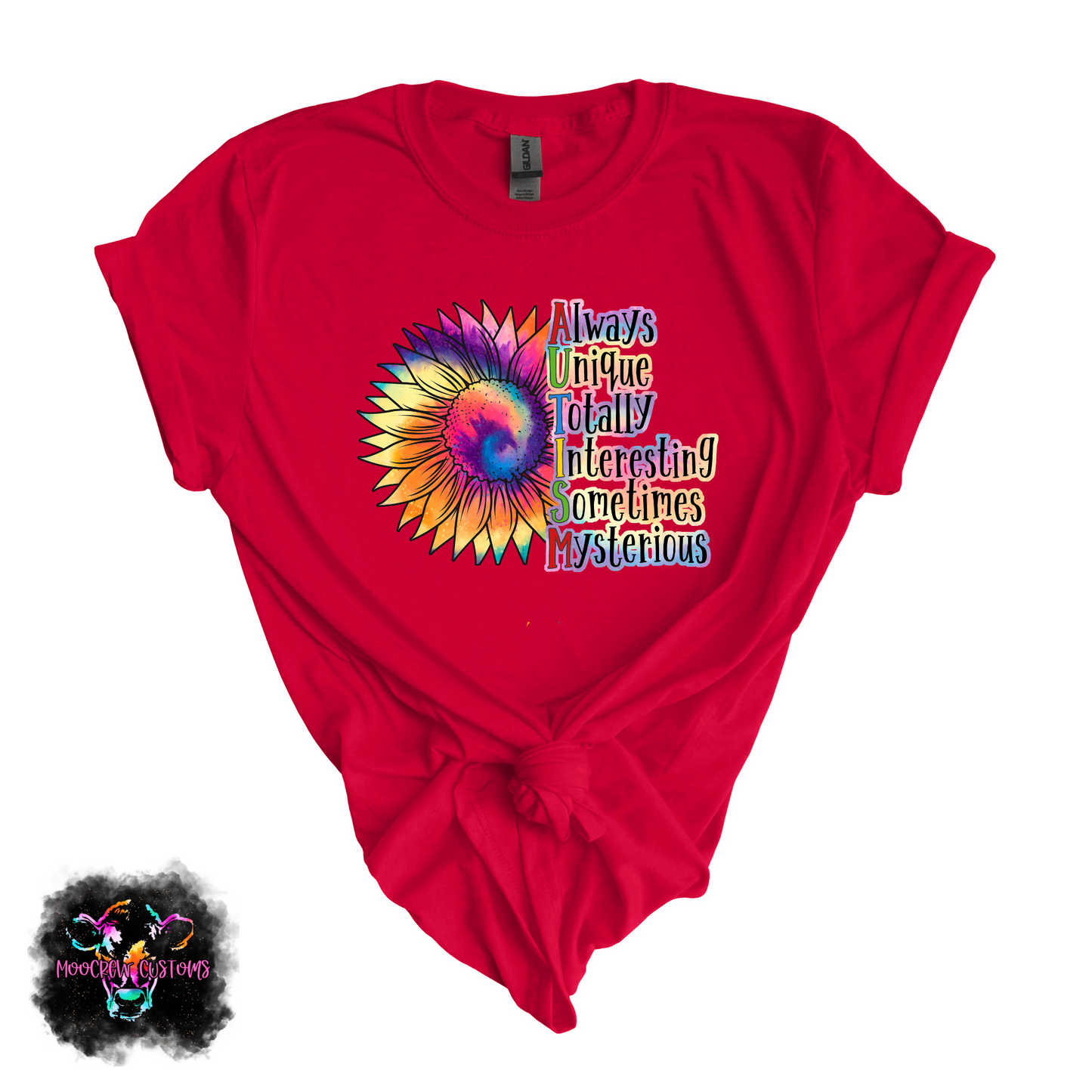 Sunflower Tie Dye Autism Tshirt