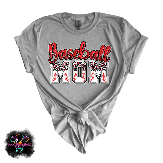Glittery Baseball Mom Tshirt