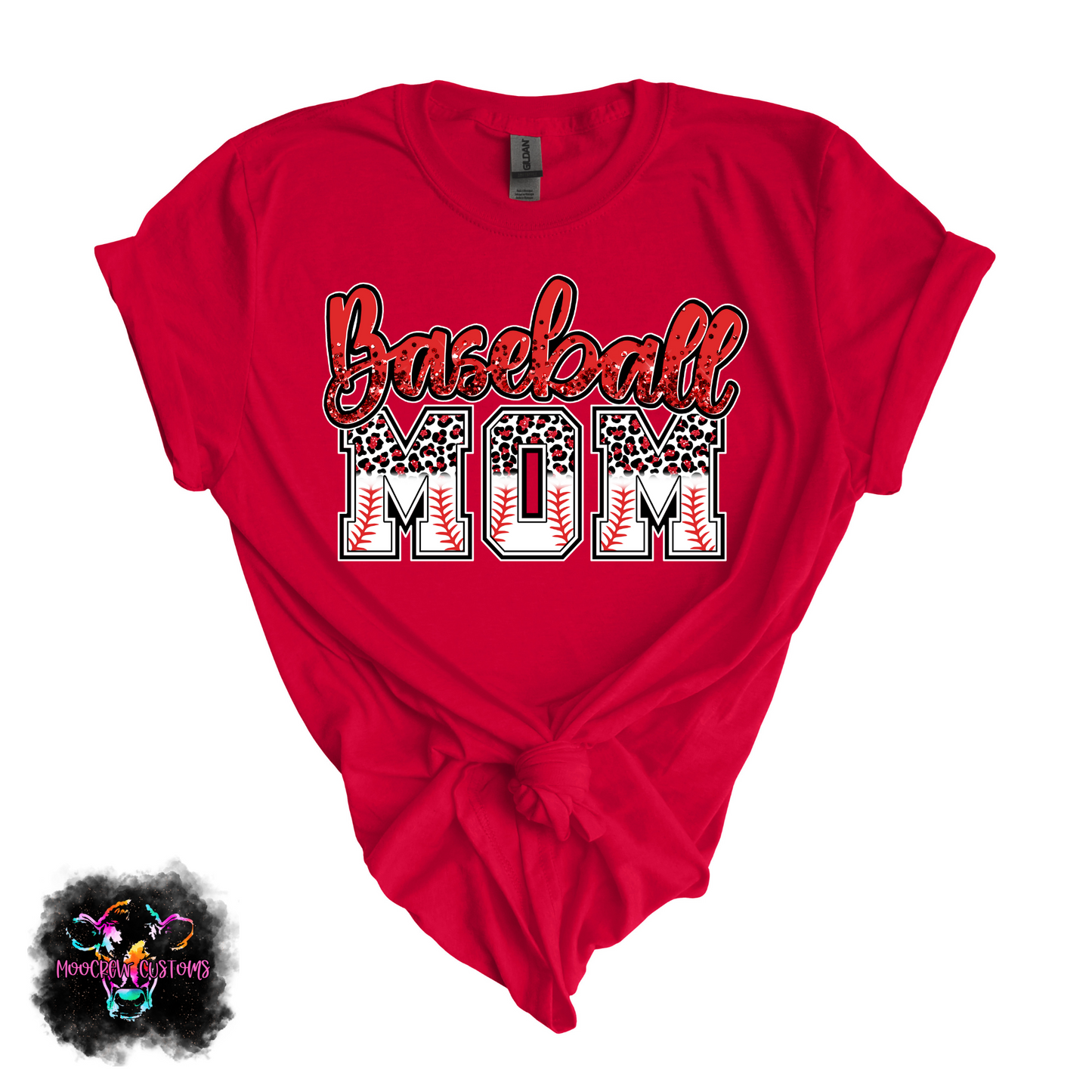 Glittery Baseball Mom Tshirt