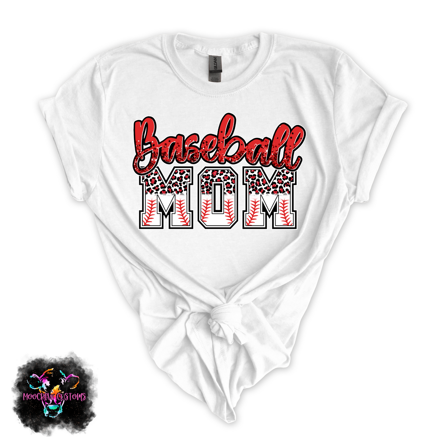 Glittery Baseball Mom Tshirt