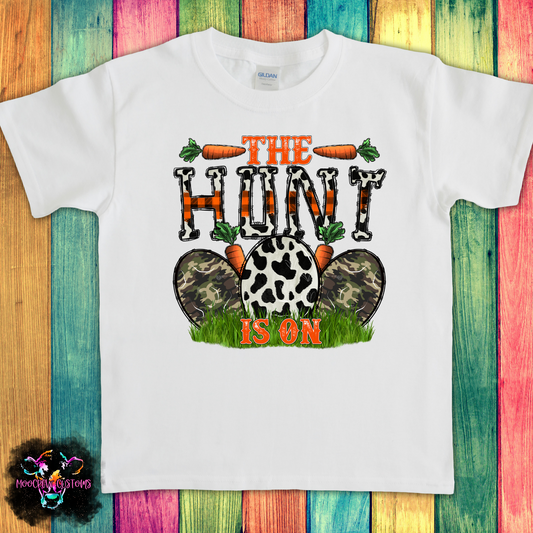 The Hunt Is On Camo Kids Tshirt