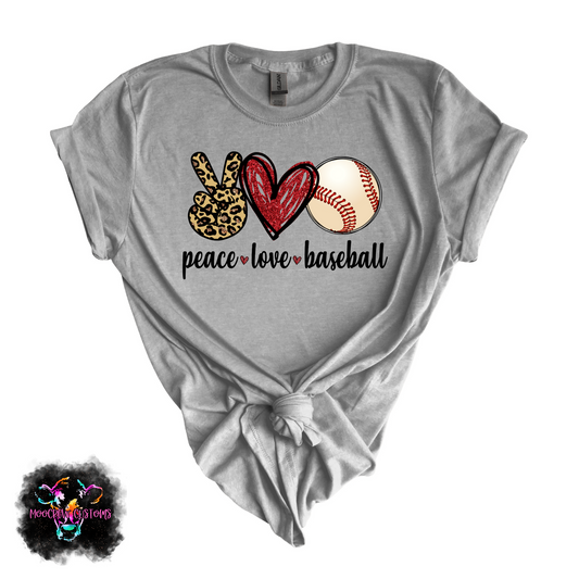 Peace Love Baseball Tshirt