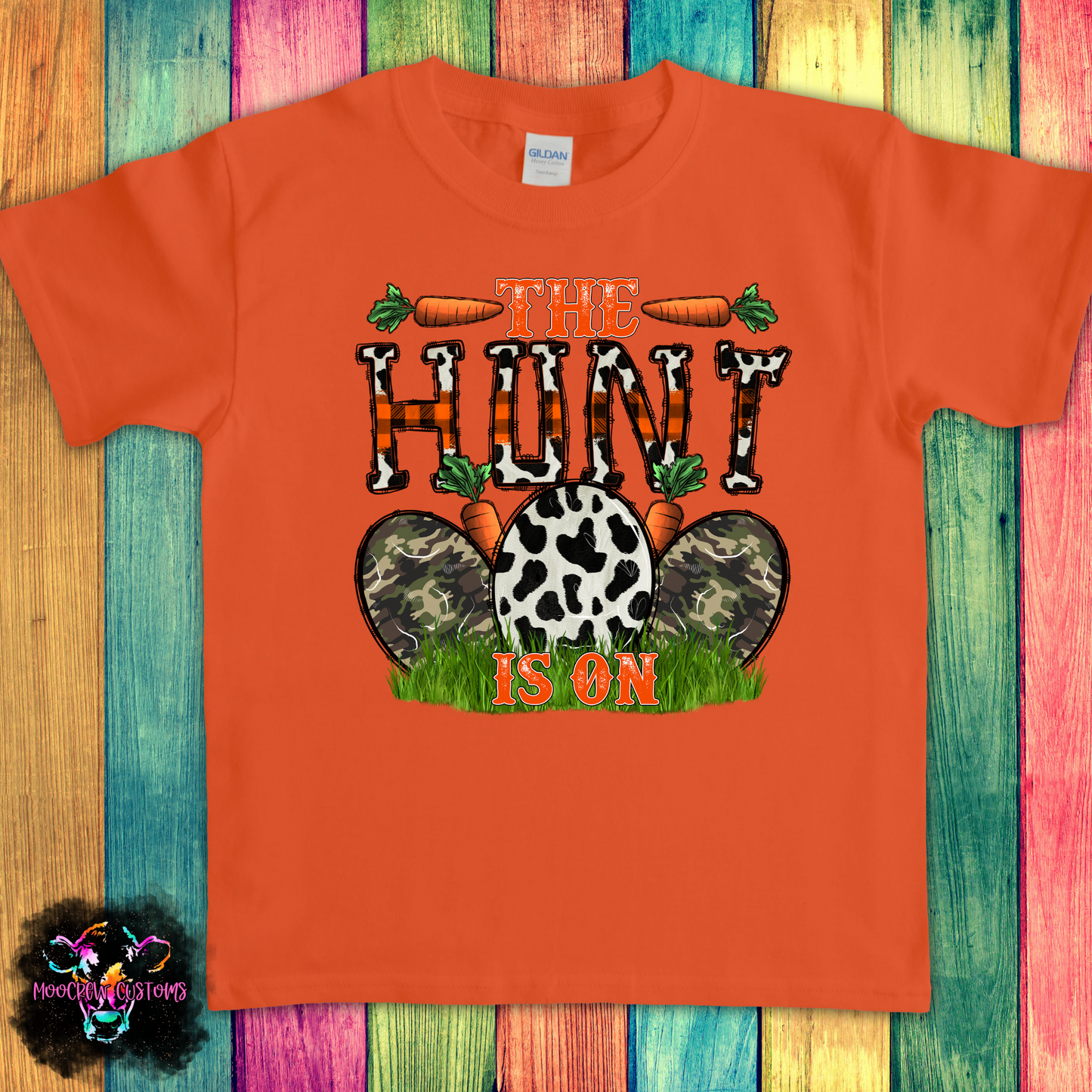 The Hunt Is On Camo Kids Tshirt