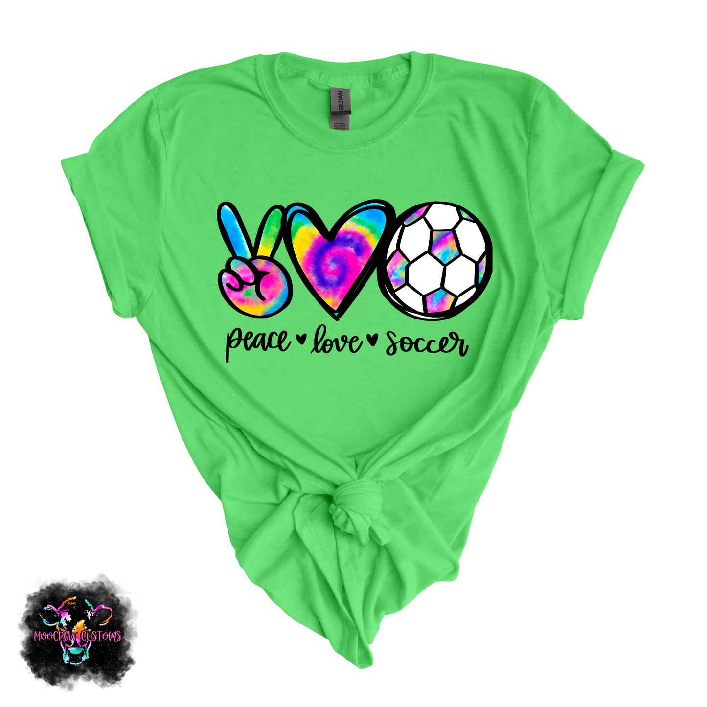 Peace Love Soccer Tie Dye Tshirt