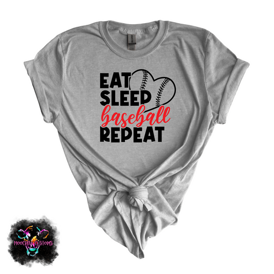 Eat Sleep Baseball Repeat Tshirt