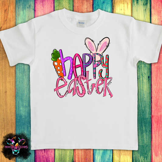 Happy Easter Handwriting Kids Tshirt