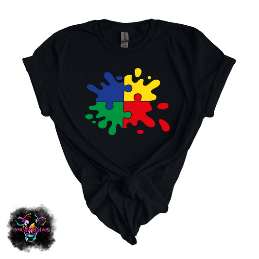 Paint Splatter Autism Awareness Tshirt