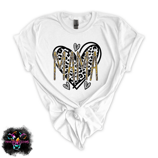 Leopard Heart Mama Tshirt