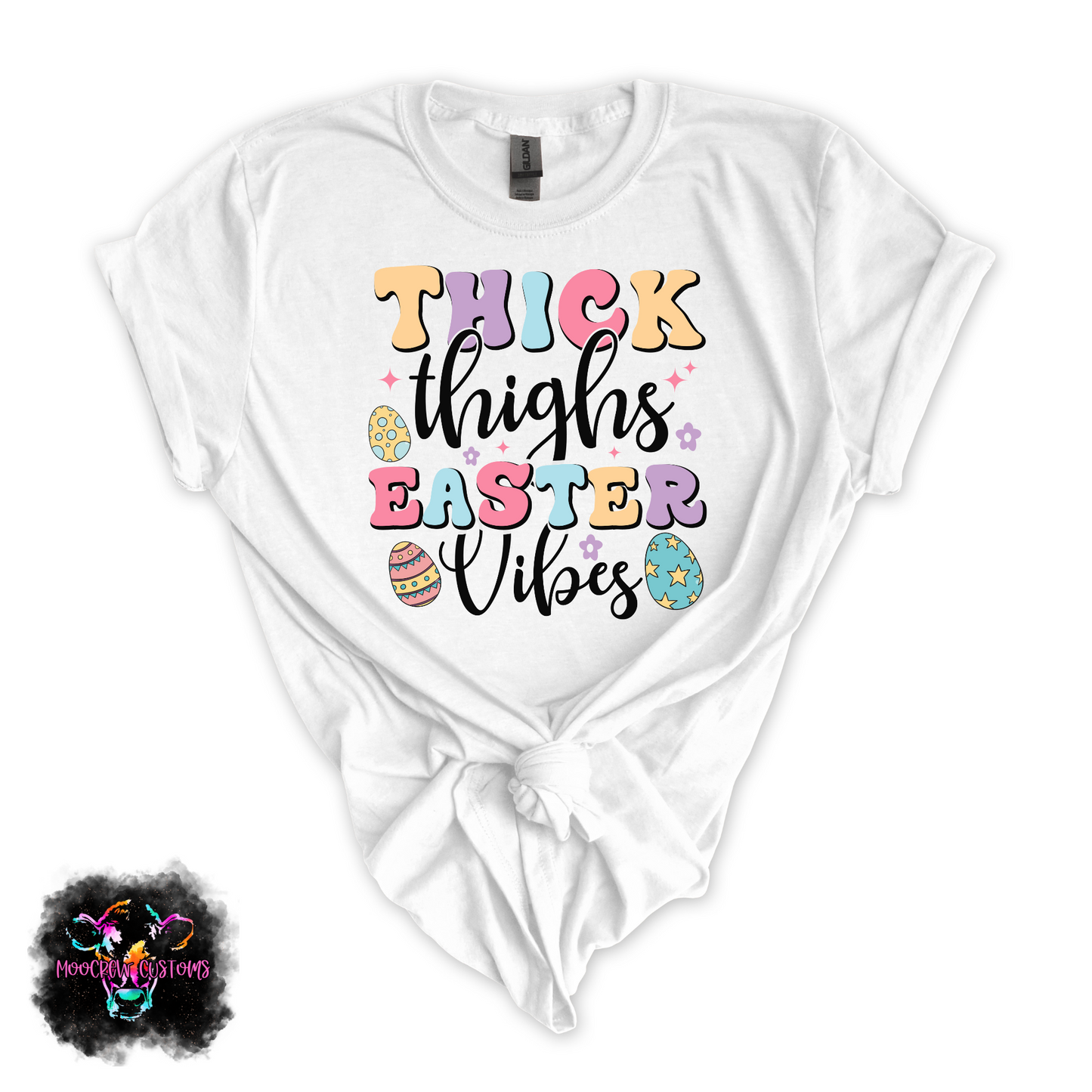 Thick Thighs Easter Vibes Retro Tshirt