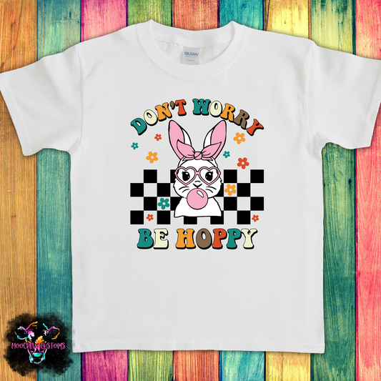 Don't Worry Be Hoppy Retro Kids Tshirt