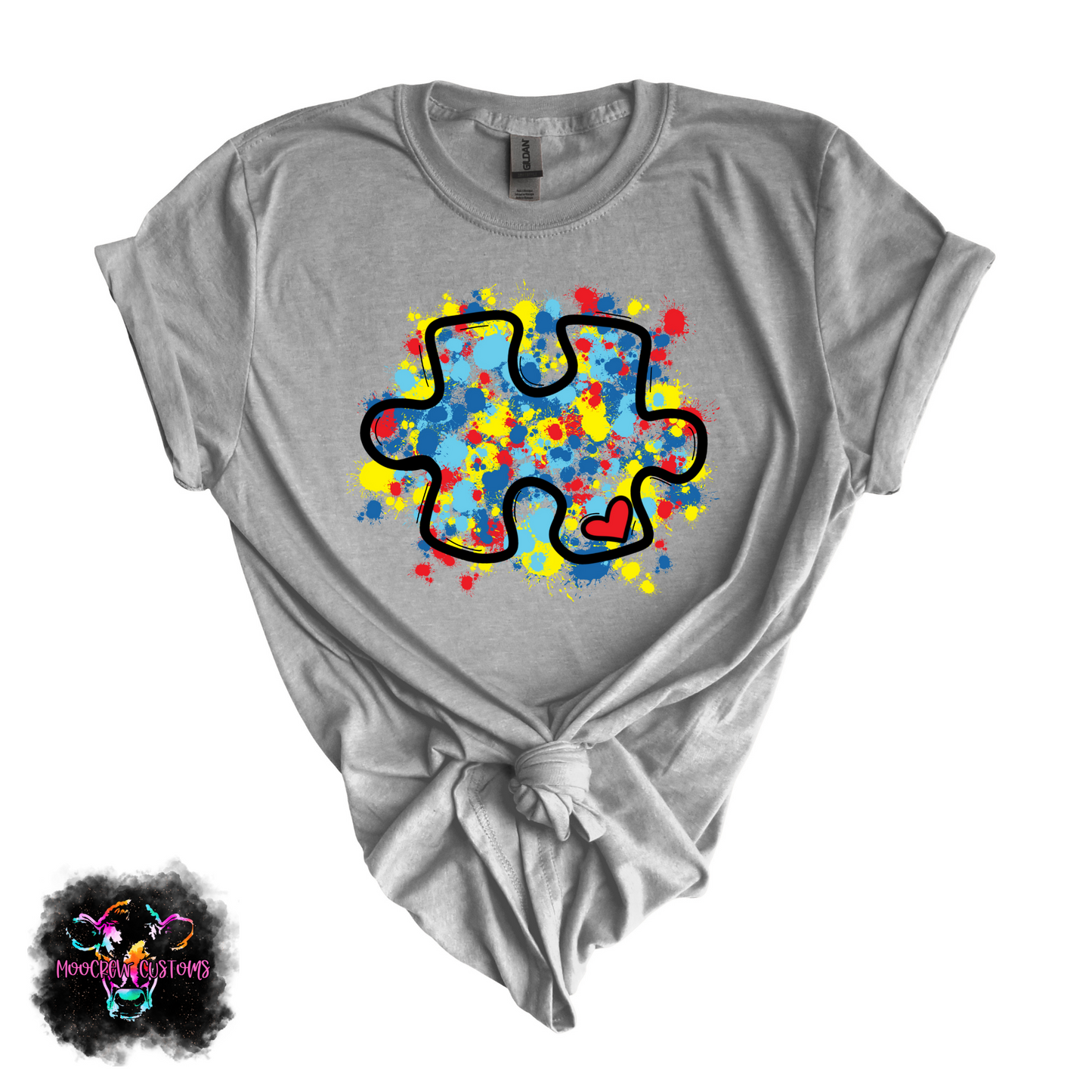 Splatter Paint Puzzle Piece Tshirt