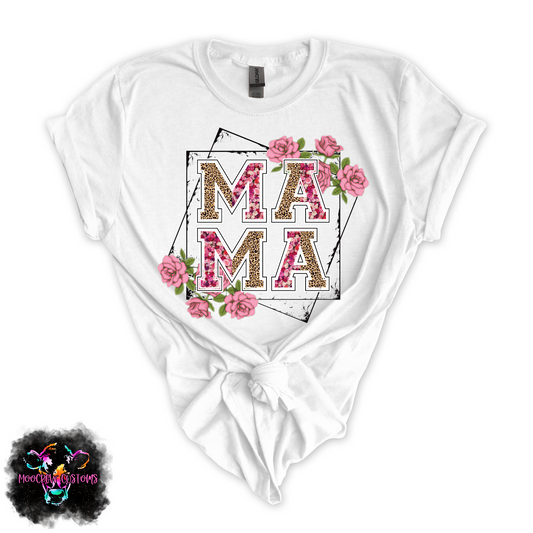 Ma Ma Floral Frame Tshirt