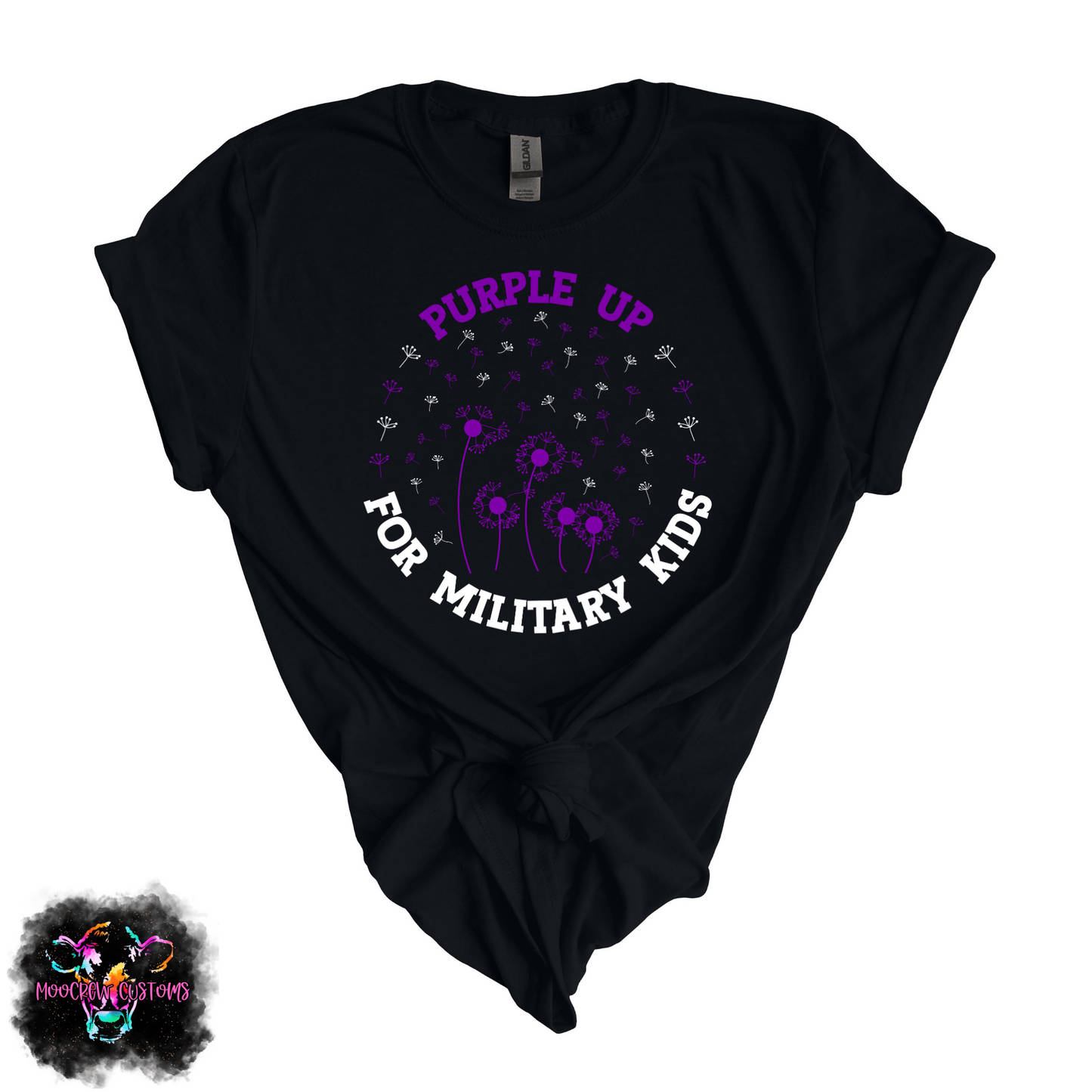 Dandelion Circle Purple Up Adult Tshirt