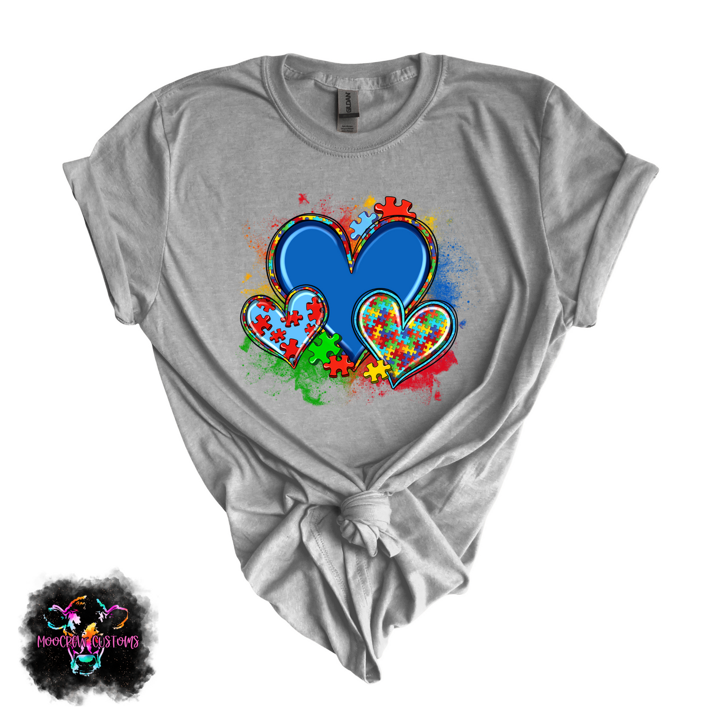 Autism Awareness Hearts Tshirt