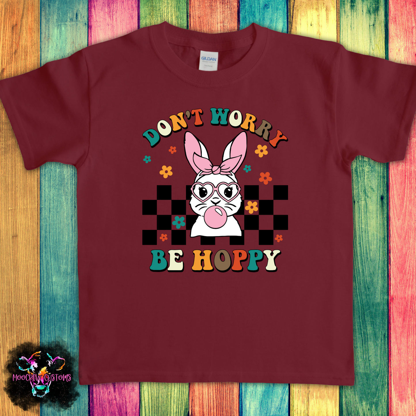 Don't Worry Be Hoppy Retro Kids Tshirt