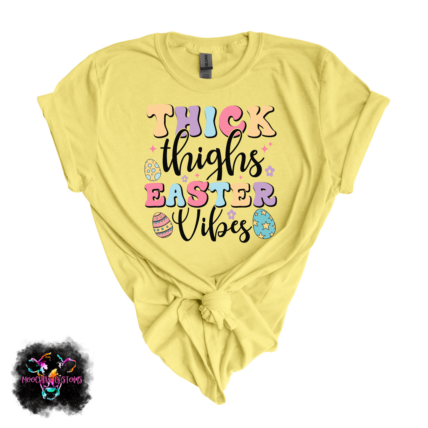 Thick Thighs Easter Vibes Retro Tshirt