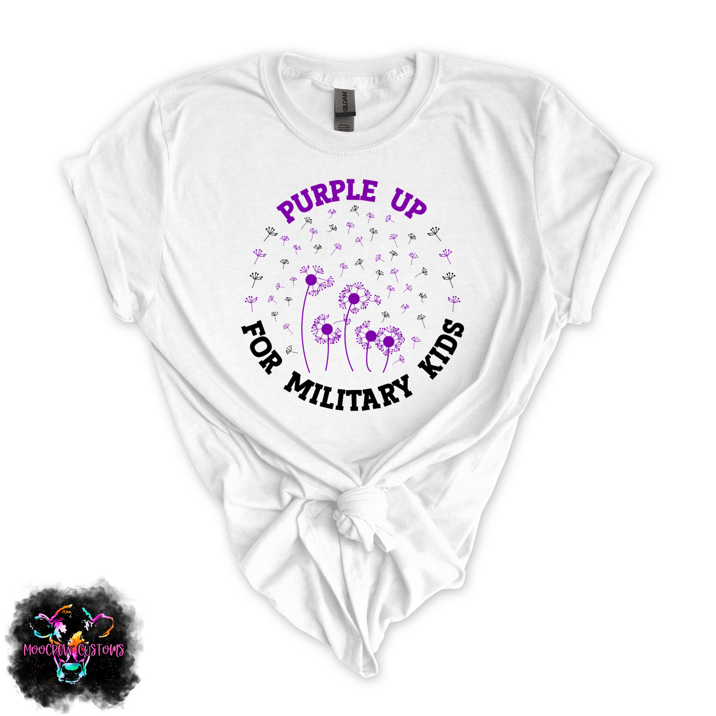 Dandelion Circle Purple Up Adult Tshirt