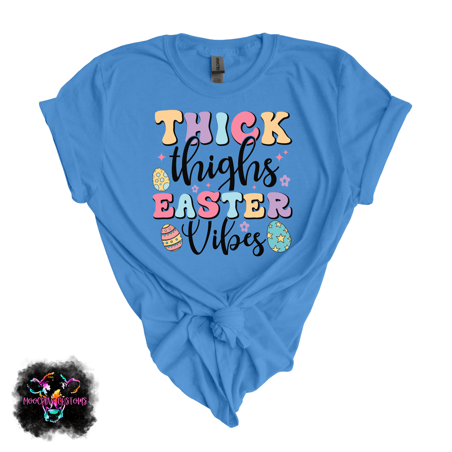 Thick Thighs Easter Vibes Retro Tshirt