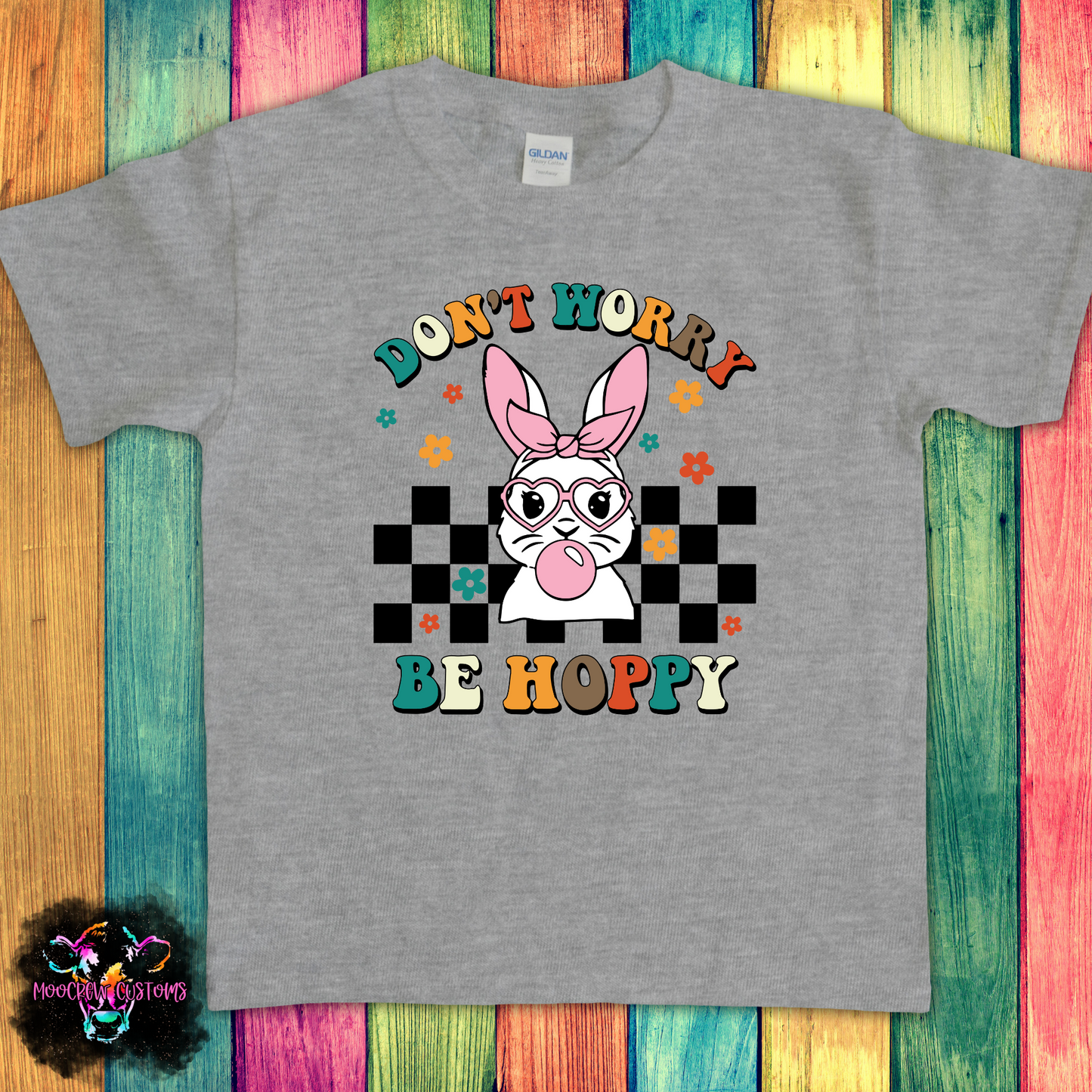 Don't Worry Be Hoppy Retro Kids Tshirt