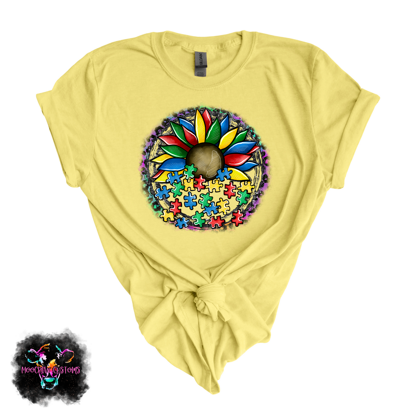 Sunflower Puzzle Pieces Tshirt