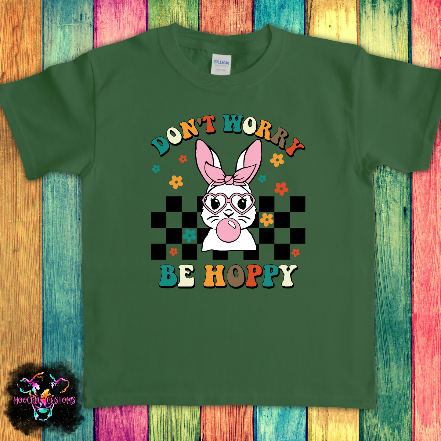 Don't Worry Be Hoppy Retro Kids Tshirt