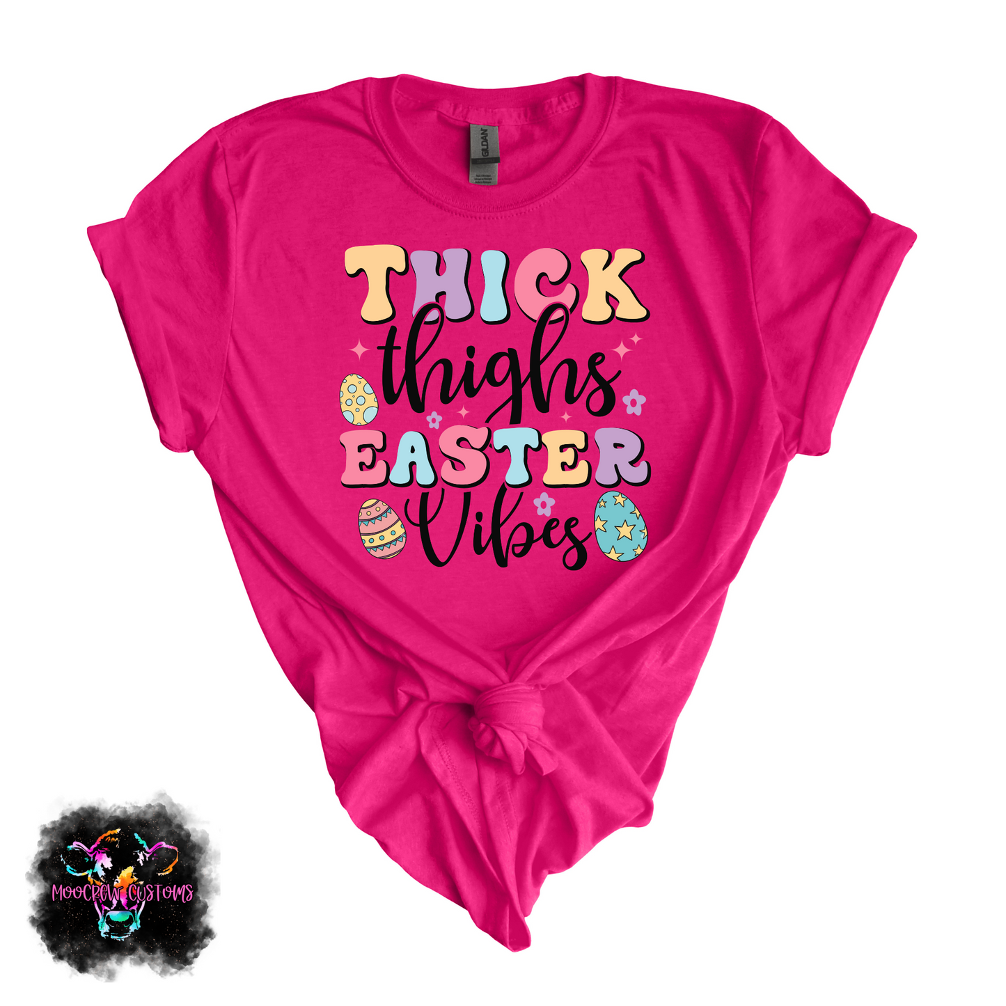 Thick Thighs Easter Vibes Retro Tshirt